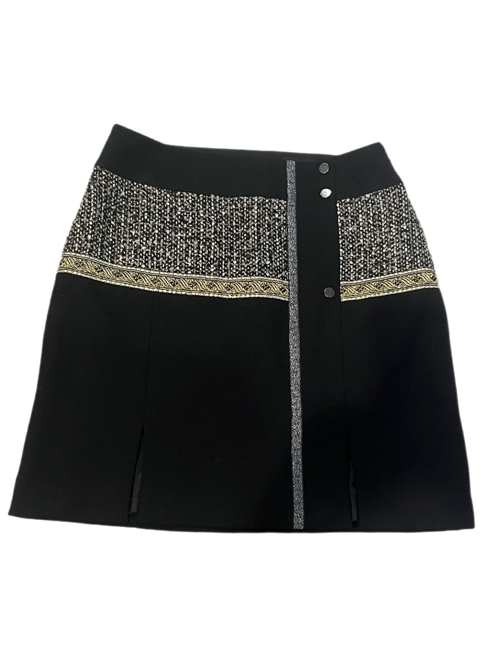 Etcetera Mixed Media Ribbon Trimmed Mini Skirt